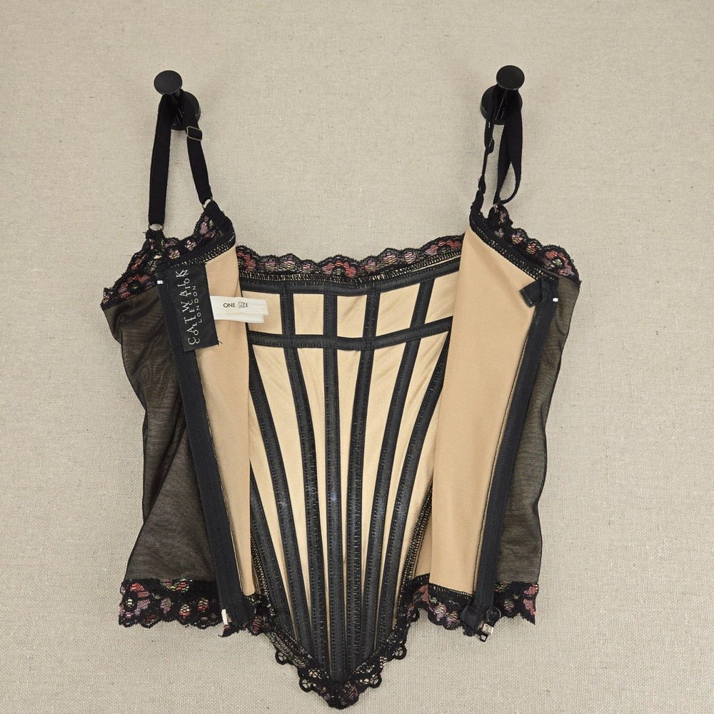 Vintage Catwalk Collection London Lace Up Corset Top Y2K Grunge Fairy - Picture 12 of 16